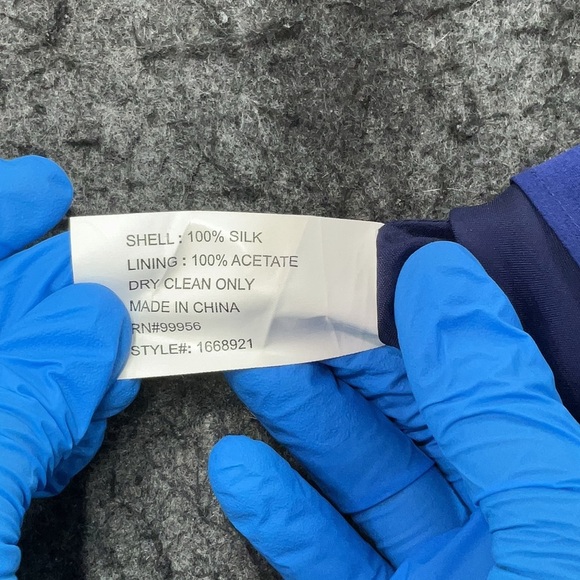 Shoshanna One Shoulder Ruffle Cocktail Dress | Navy Blue | 100% Silk | Size 2 - Picture 4 of 4